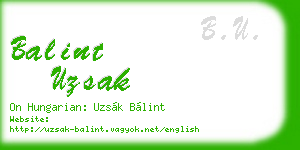 balint uzsak business card