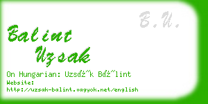 balint uzsak business card